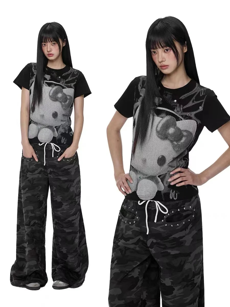 Hello Kitty Printed T-shirt Short Sleeve Top