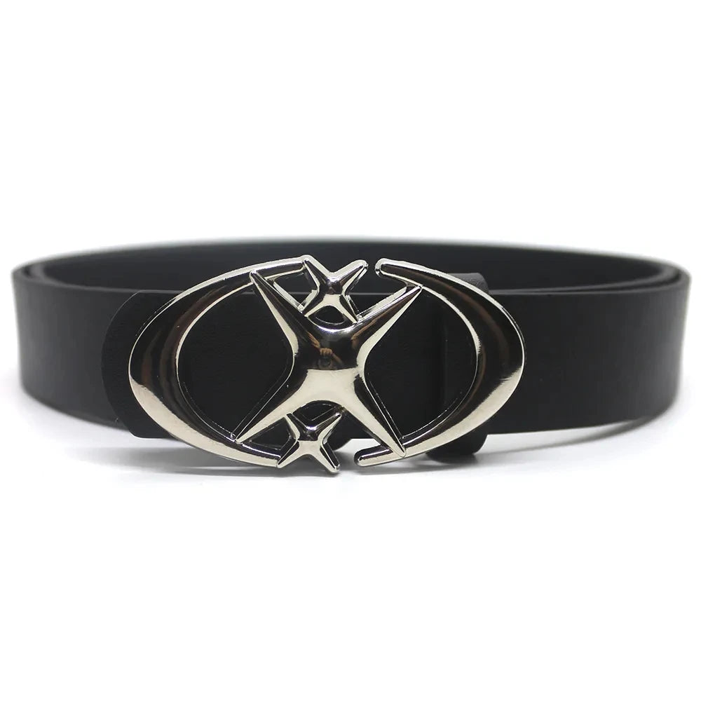 Y2K Punk Moon Star Buckle Belt Cross Metal Vintage Gothic Belt