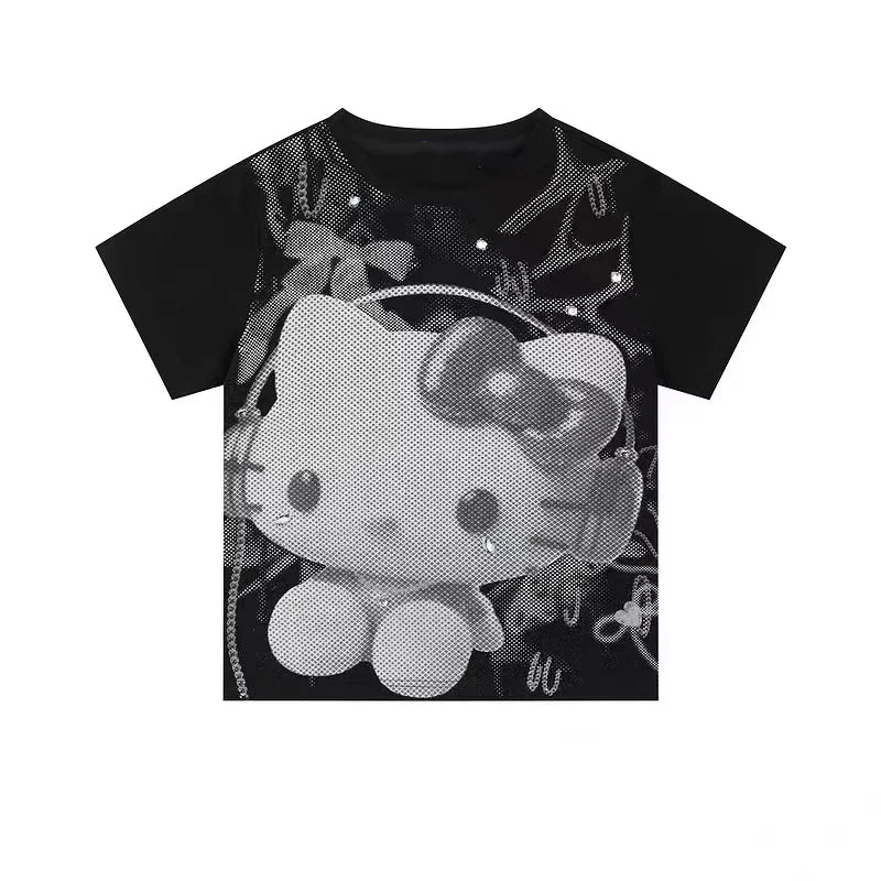 Hello Kitty  Printed T-shirt Short Sleeve Top