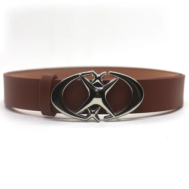 Y2K Punk Moon Star Buckle Belt Cross Metal Vintage Gothic Belt