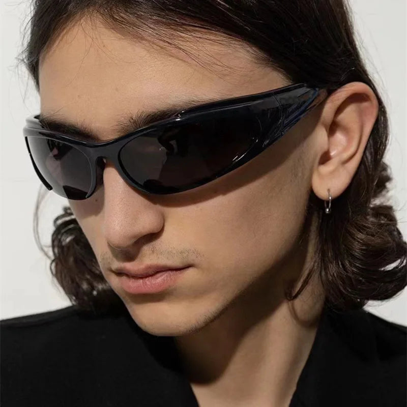 Y2K Vintage Punk Retro Oval Mirror Lenses Outdoor Cycling Goggle