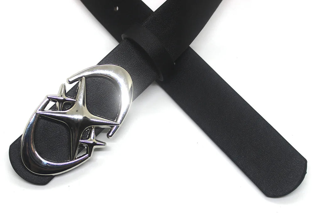 Y2K Punk Moon Star Buckle Belt Cross Metal Vintage Gothic Belt