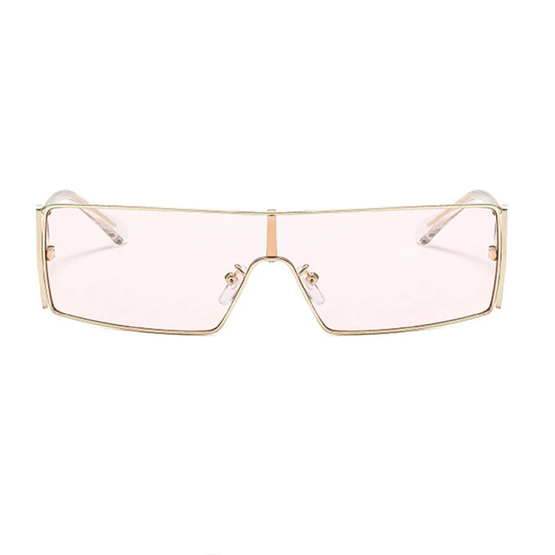 Metal Futuristic Rectangular Sunglasses