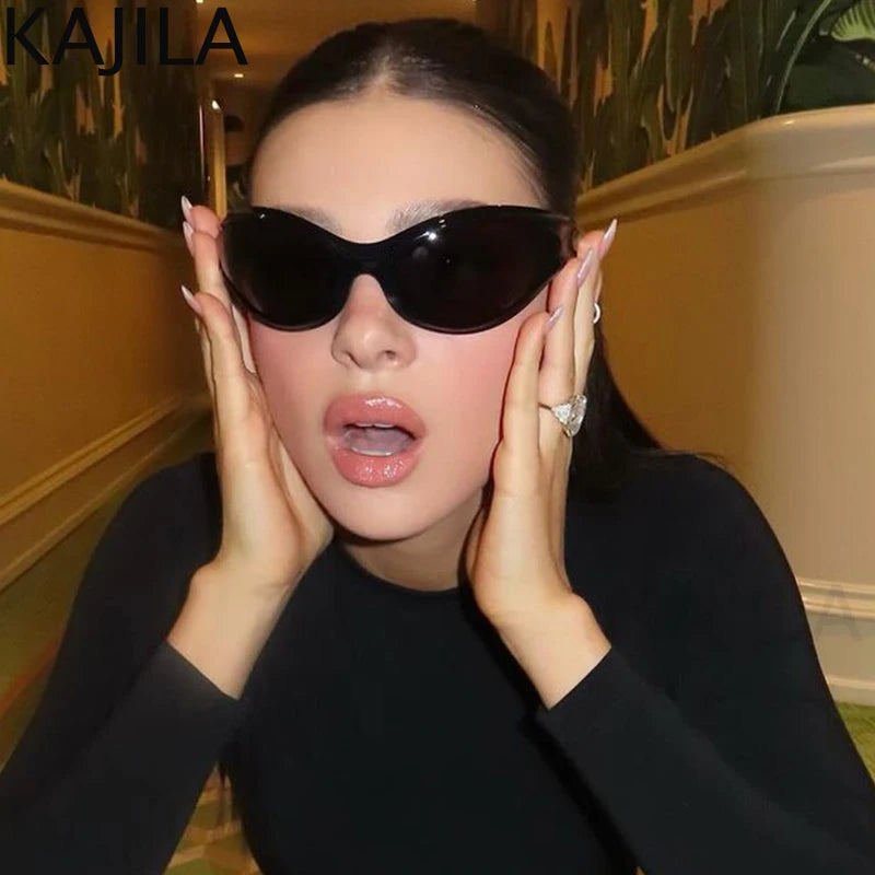 Y2K Punk Sports Vintage Steampunk Sun Glasses
