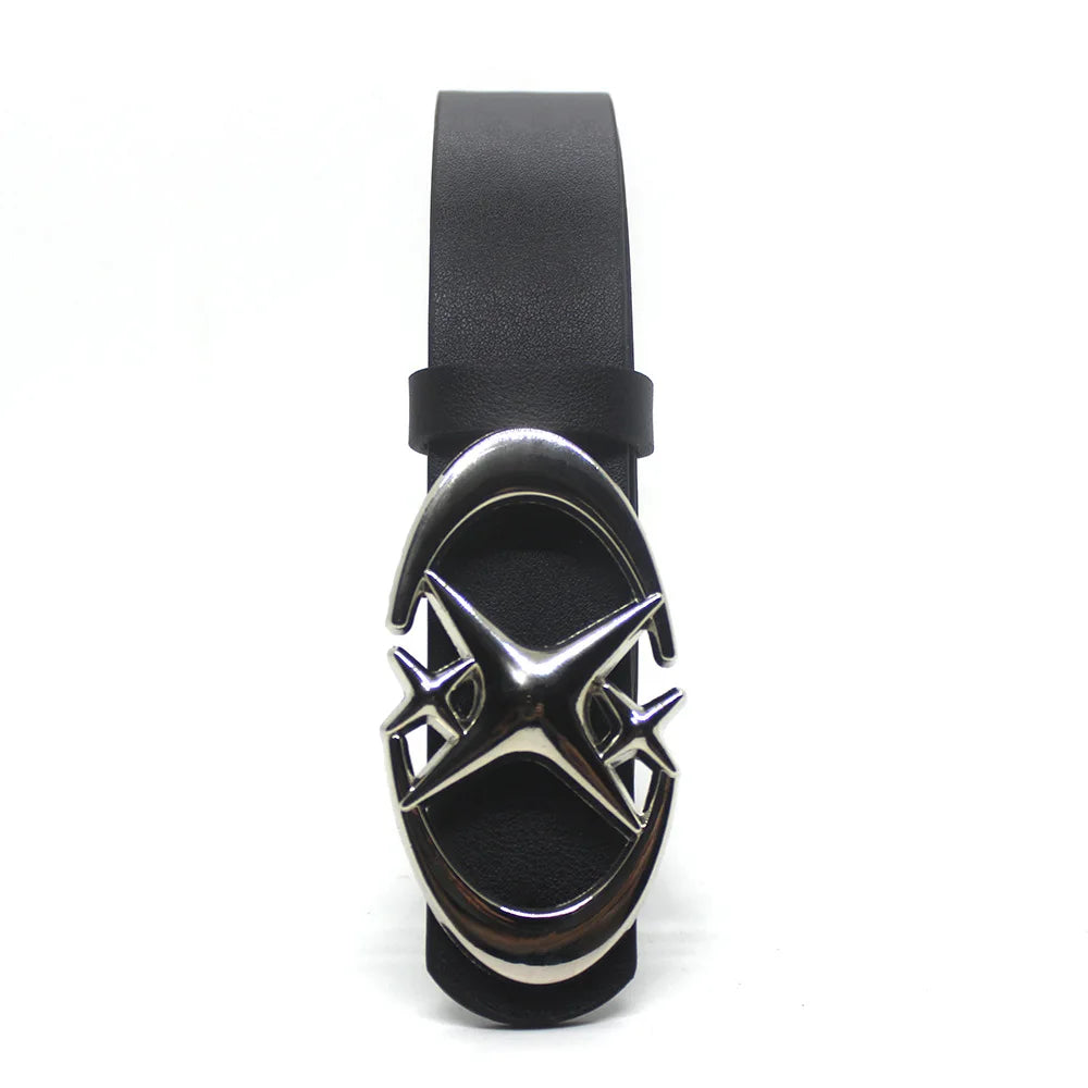 Y2K Punk Moon Star Buckle Belt Cross Metal Vintage Gothic Belt