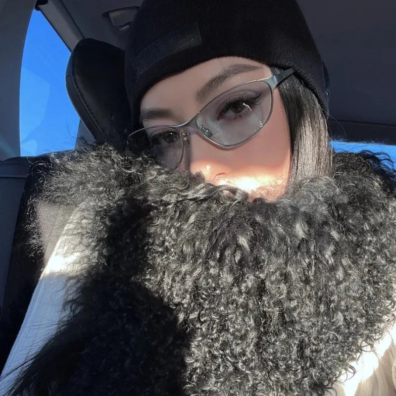Y2K futuristic spicy girl style niche street style cat eye sunglasses