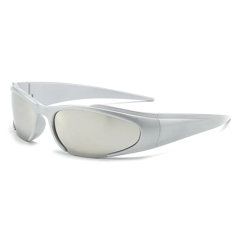 Y2K Vintage Punk Retro Oval Mirror Lenses Outdoor Cycling Goggle
