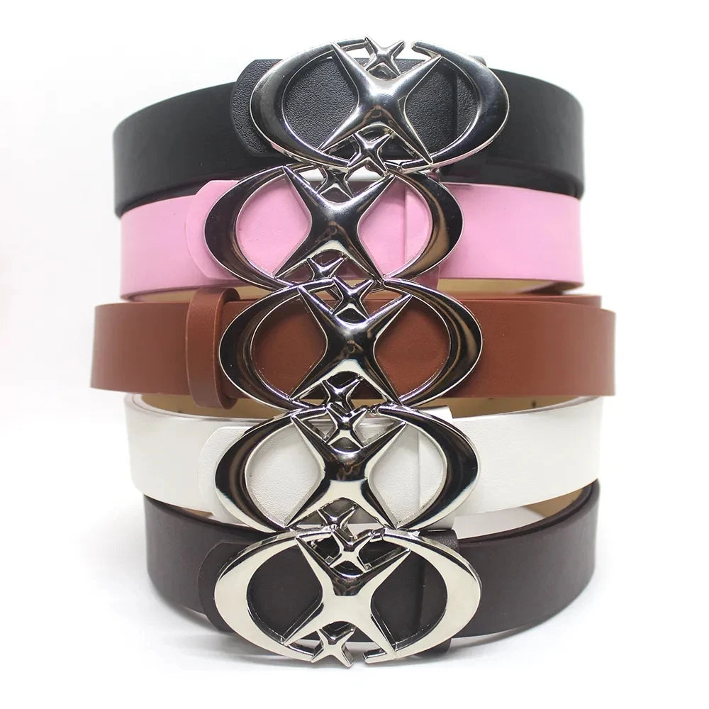 Y2K Punk Moon Star Buckle Belt Cross Metal Vintage Gothic Belt