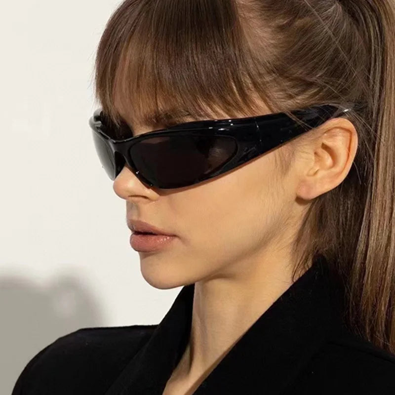 Y2K Vintage Punk Retro Oval Mirror Lenses Outdoor Cycling Goggle