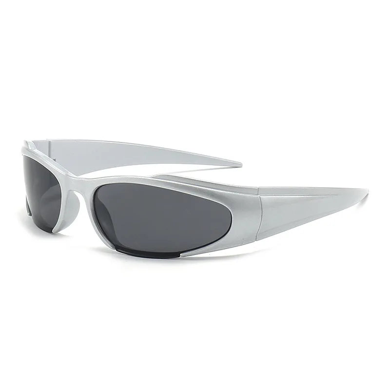 Y2K Vintage Punk Retro Oval Mirror Lenses Outdoor Cycling Goggle