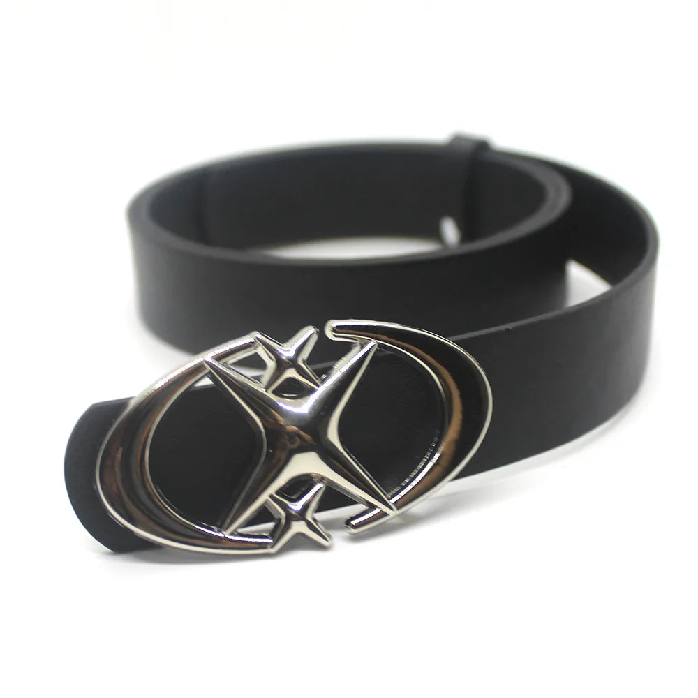 Y2K Punk Moon Star Buckle Belt Cross Metal Vintage Gothic Belt
