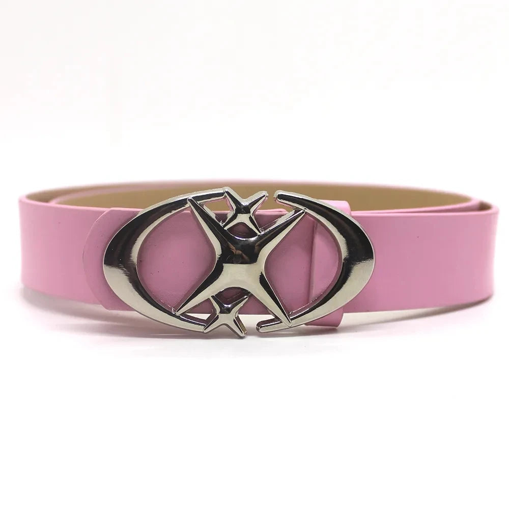 Y2K Punk Moon Star Buckle Belt Cross Metal Vintage Gothic Belt